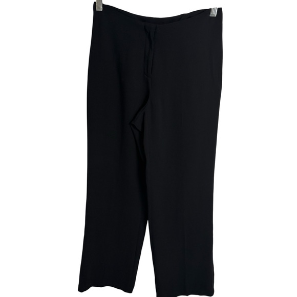 Eileen Fisher Systems Petite Wide Leg Pants PP Black Minimalist Pull On Stretch